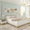 Κομοδίνο Jaden pakoworld golden oak-λευκό antique 49x41x47εκ (Σετ 2 τεμ.)