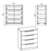 Συρταριέρα Azenor pakoworld 4ων συρταριών sonoma 72x38x83εκ