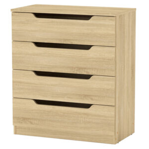 Συρταριέρα Kuanger pakoworld mdf σε λευκή απόχρωση 80x40x109εκ