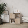 Βιβλιοθήκη Bookel pakoworld σε sonoma απόχρωση 59.6x27.5x60.4εκ
