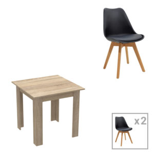 Καρέκλα Parker pakoworld PU cappuccino-μαύρο πόδι 42x48x98εκ (Σετ 4 τεμ.)