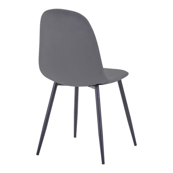 Τραπεζαρία Gustas-Bella pakoworld σετ 5τμχ  λευκό μαρμάρου sintered stone-ανθρακί βελούδο 120x60x75εκ