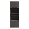 Ντουλάπα κουζίνας Rowan pakoworld σε oak-ανθρακί απόχρωση 60x42x182εκ