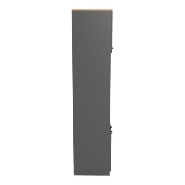 Ντουλάπα κουζίνας Rowan pakoworld σε oak-ανθρακί απόχρωση 60x42x182εκ