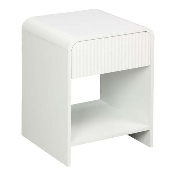 Κομοδίνο Zeplen pakoworld MDF σε λευκή απόχρωση 40x40x53εκ