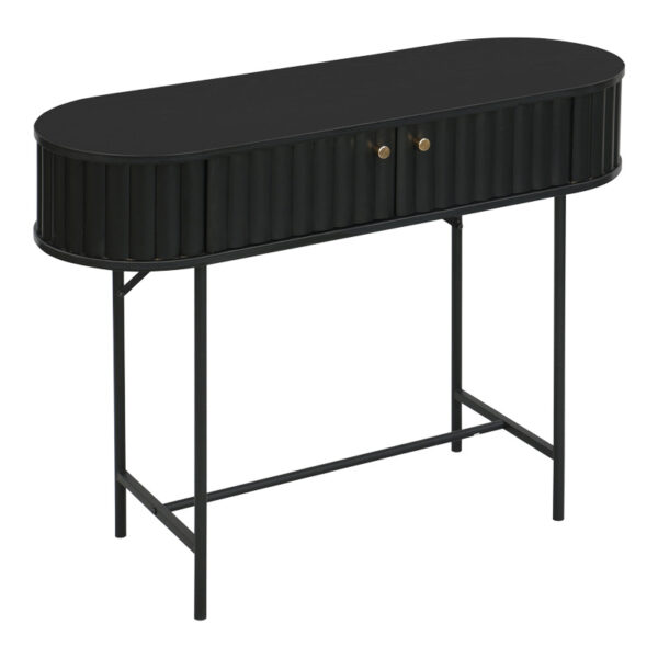 Κονσόλα Zeplen pakoworld MDF-μέταλλο σε μαύρη απόχρωση 100x35x75εκ