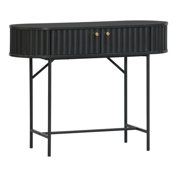 Κονσόλα Zeplen pakoworld MDF-μέταλλο σε μαύρη απόχρωση 100x35x75εκ