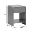 Κομοδίνο Zeplen pakoworld MDF σε γκρι απόχρωση 40x40x53εκ