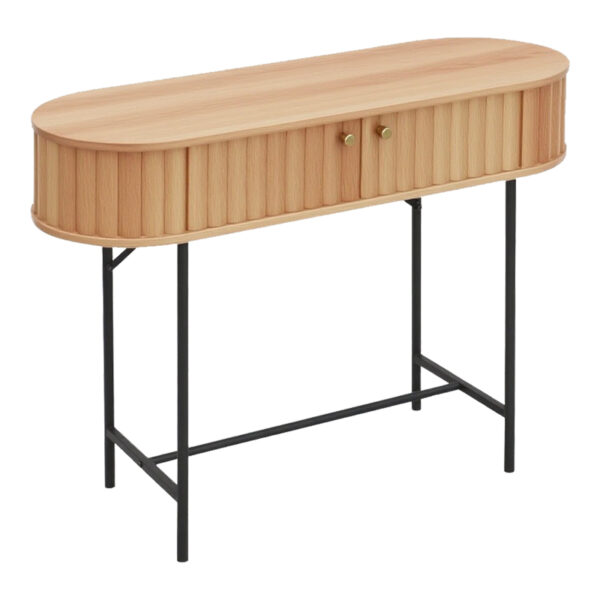 Κονσόλα Zeplen pakoworld MDF-μέταλλο σε oak απόχρωση 100x35x75εκ