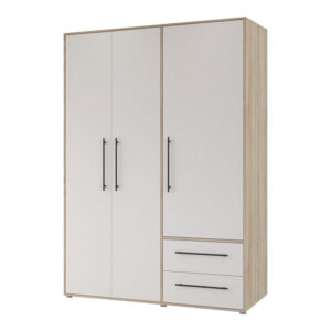 Τραπεζαρία Zacreta-Nares σετ 5τεμ pakoworld λευκό-φυσικό 140x80x72.5εκ