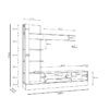 Σύνθετο σαλονιού Dranko pakoworld μαύρο-oak μελαμίνης 205x41.5x192εκ
