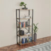 Βιβλιοθήκη Draizy pakoworld oak μελαμίνης-μαύρο μέταλλο 63x30x150εκ