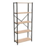 Βιβλιοθήκη Draizy pakoworld oak μελαμίνης-μαύρο μέταλλο 63x30x150εκ