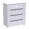 Συρταριέρα Afina pakoworld mdf σε λευκή glossy απόχρωση 90x44x101εκ