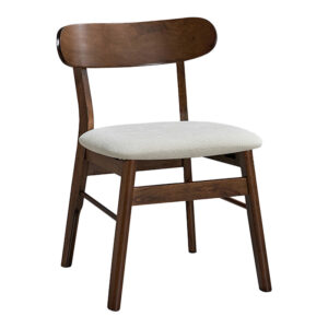 Καρέκλα Cairo pakoworld rubberwood σε καρυδί-εκρού απόχρωση 47x47x76εκ (Σετ 2 τεμ.)