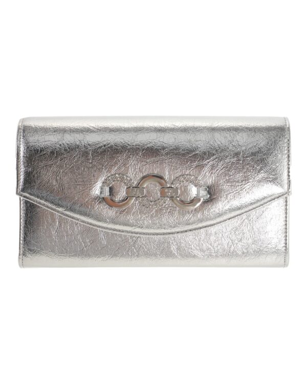 Τσάντα φάκελος clutch MD2538 - Ασημί