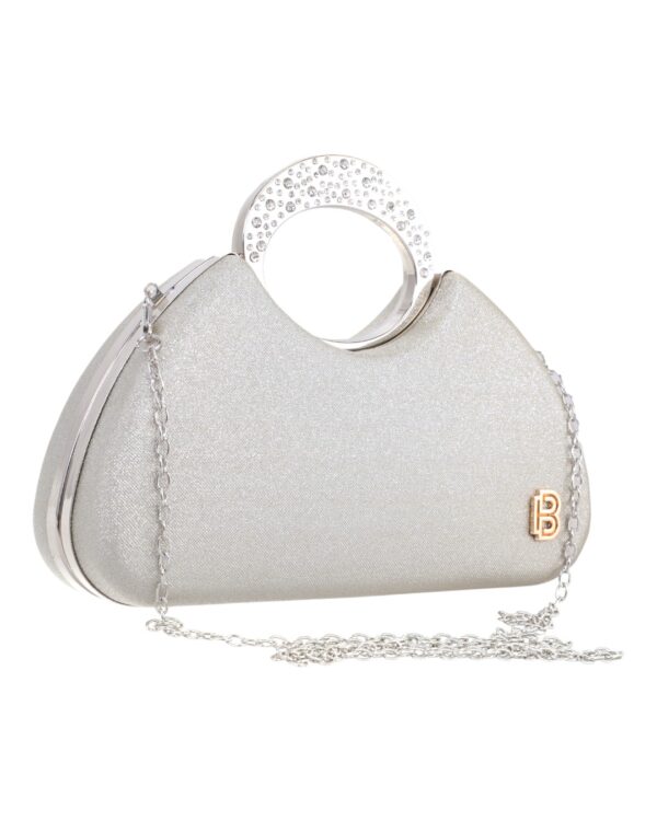 Τσάντα φάκελος clutch JH2241 - Ασημί