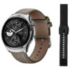 MIBRO smartwatch Lite 3 Pro με 2x λουράκια, heart rate, 1.32" AMOLED, GPS, 5 ATM, γκρι/καφέ