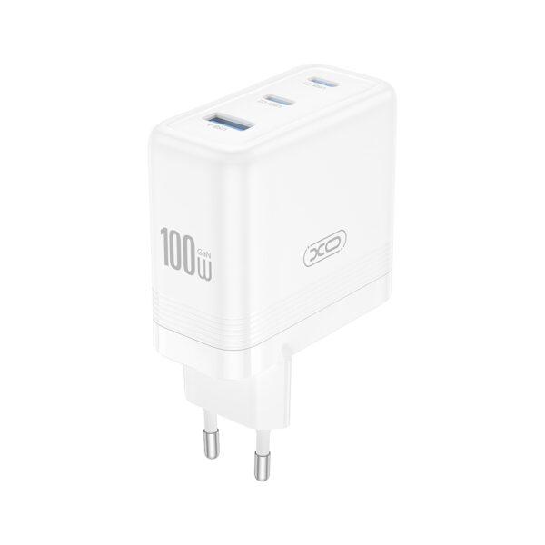 XO CE35 φορτιστής ταξιδιού, 100W, PD, 2x USB-C, 1x USB-A, λευκό