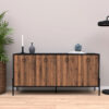 Μπουφές Twely pakoworld μελαμίνης καρυδί-μαύρο 160x40,5x79εκ