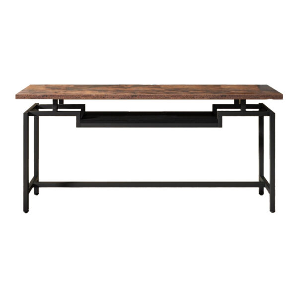 Κονσόλα Onole pakoworld σε καρυδί - μαύρο μέταλλο 180x35x82εκ