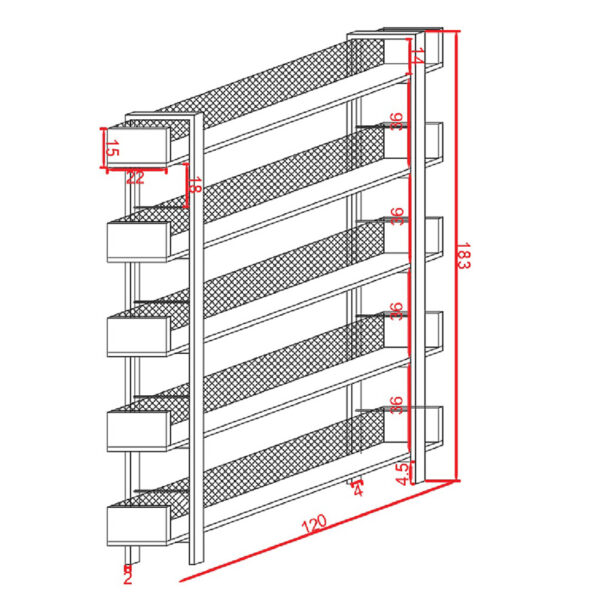 Βιβλιοθήκη Musha pakoworld μέταλλο μαύρο με oak απόχρωση 120x22x185εκ