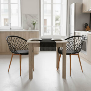 Καρέκλα Parker pakoworld PU cappuccino-μαύρο πόδι 42x48x98εκ (Σετ 4 τεμ.)