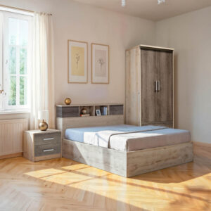 Ντουλάπα δίφυλλη Afina pakoworld mdf σε λευκή glossy απόχρωση 100x57x213εκ