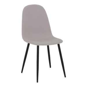 Καρέκλα Parker pakoworld PU cappuccino-μαύρο πόδι 42x48x98εκ (Σετ 4 τεμ.)