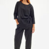 Sequoia Σύγχρονο Γυναικείο Oversize Σετ με Δέσιμο  33-9958 Μαύρο