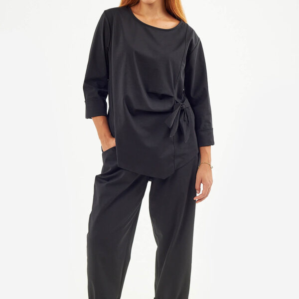Sequoia Σύγχρονο Γυναικείο Oversize Σετ με Δέσιμο  33-9958 Μαύρο